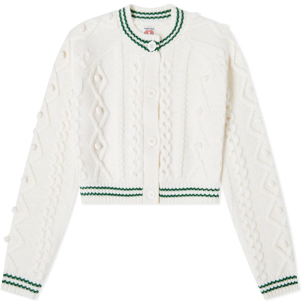 Shrimps Women's Mia Cropped Cardigan in Cream/Green Cover