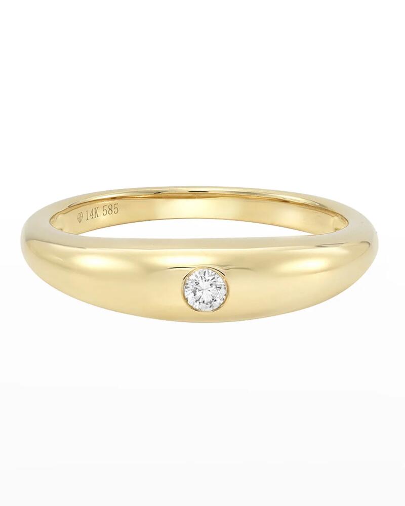 Zoe Lev Jewelry 14k Gold Diamond Dome Band, Size 7-8 Cover