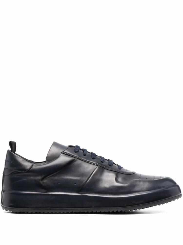 Officine Creative panelled low-top leather sneakers - Blue Cover