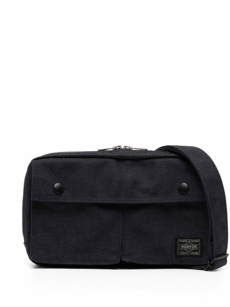 Porter-Yoshida & Co. logo-patch shoulder bag - Blue Cover