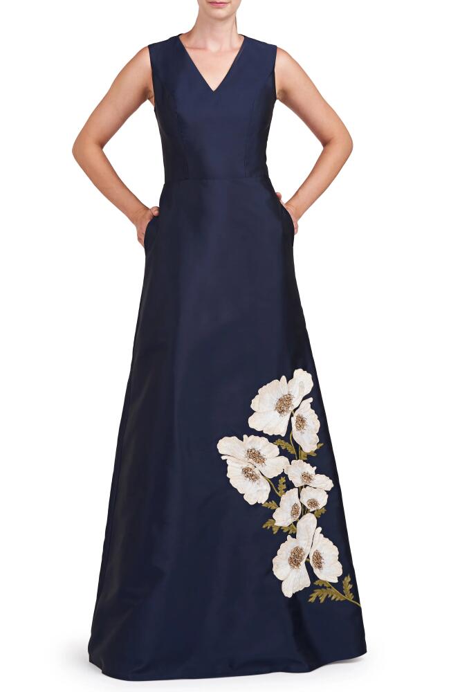 Kay Unger Aurelia Sleeveless A-Line Gown in Dark Navy Cover