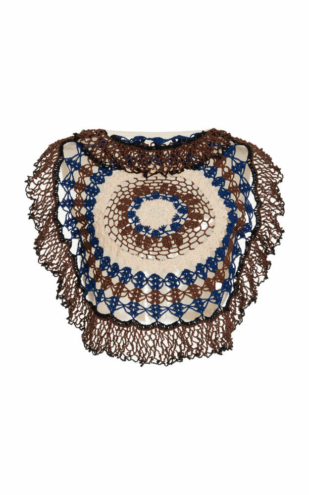 Diotima - Exclusive Conch Crocheted Cotton Crop Top - Multi Cover