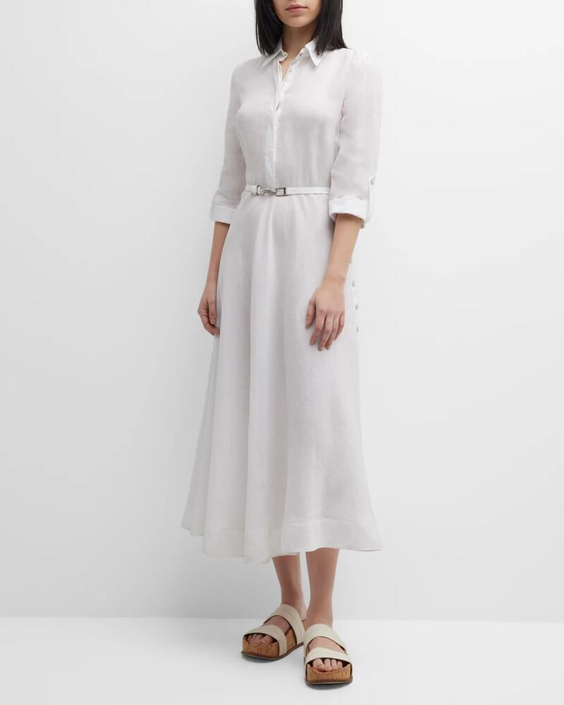 Gabriela Hearst Marley Belted Midi Linen Shirtdress Cover