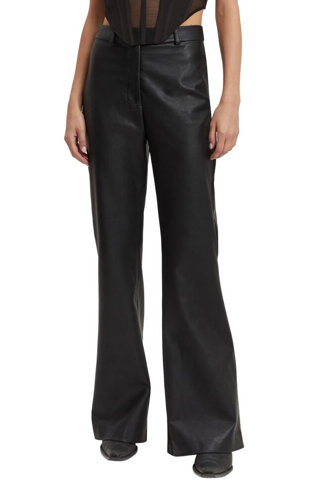 Bardot Halifax High Waist Faux Leather Flare Leg Pants in Black Cover