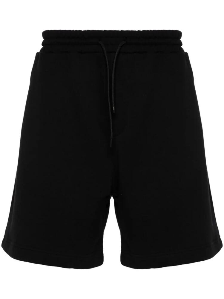 MSGM logo-print cotton track shorts - Black Cover