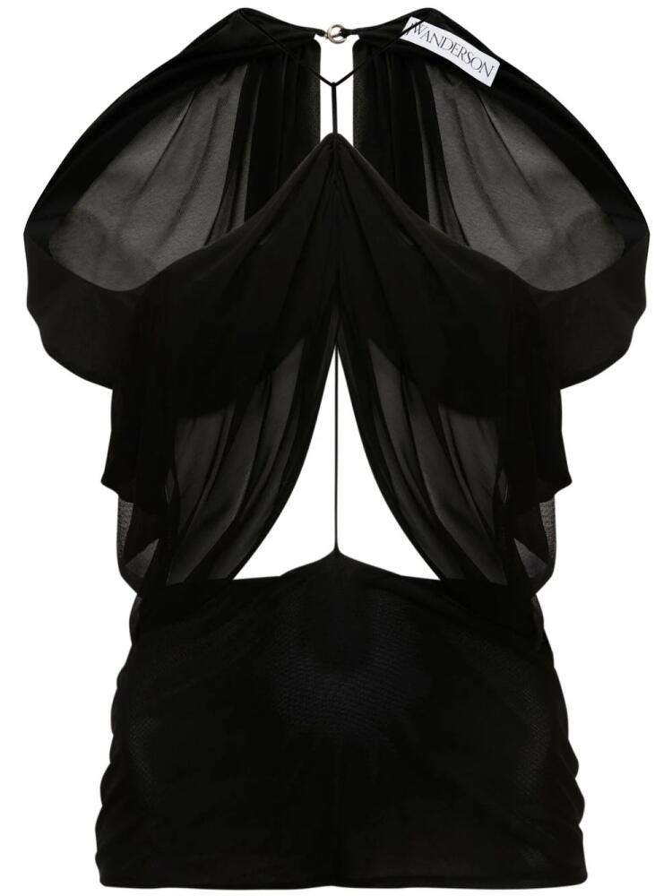 JW Anderson draped sleeveless top - Black Cover