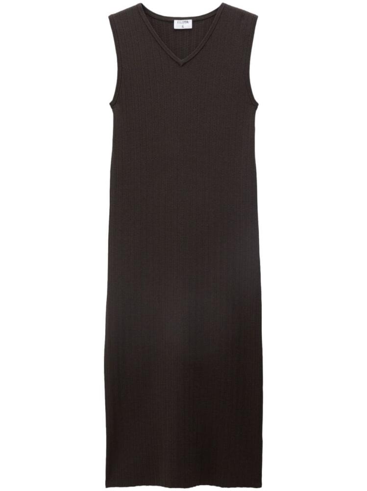 Filippa K sleeveless ribbed-knit midi dress - Brown Cover