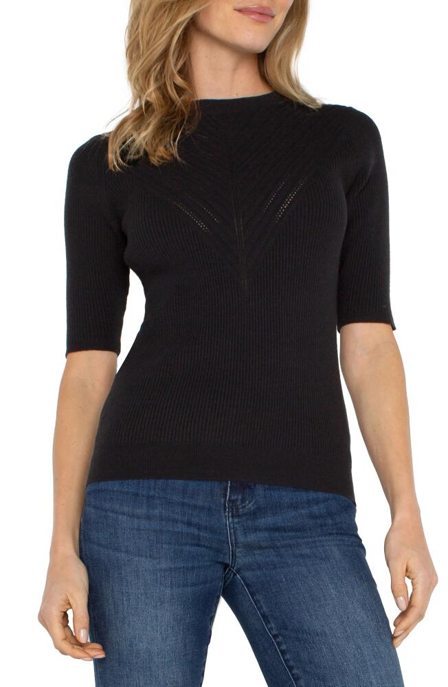 Liverpool Elbow Sleeve Rib Sweater in Black Cover