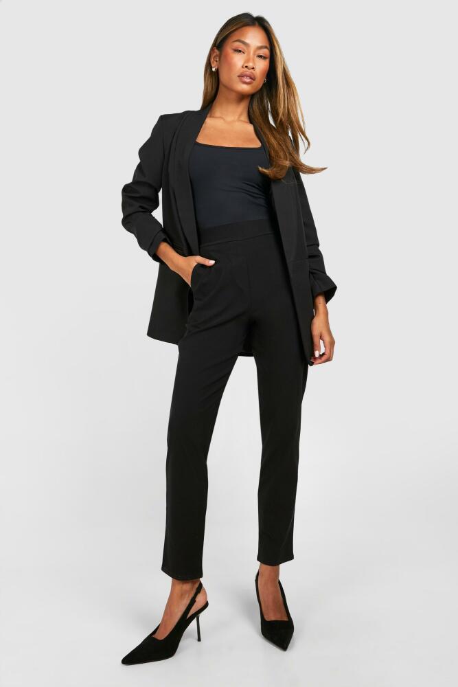 boohoo Womens Super Stretch Tapered Dress Pants - Black Cover