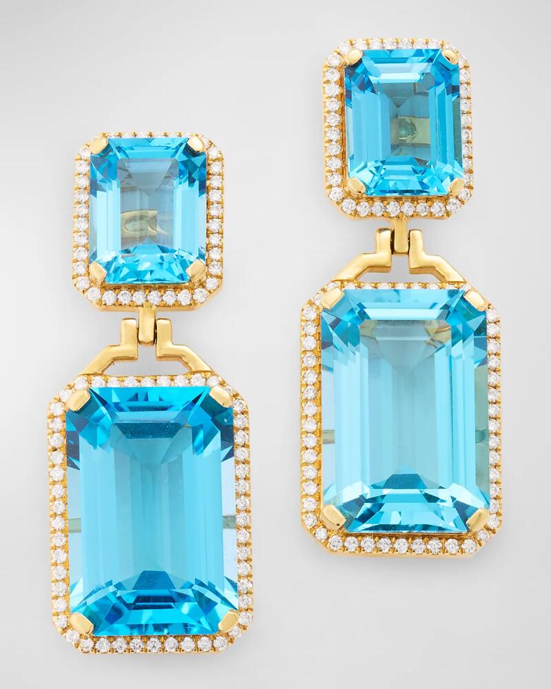 Goshwara Gossip Emerald-Cut Blue Topaz Diamond Earrings Cover