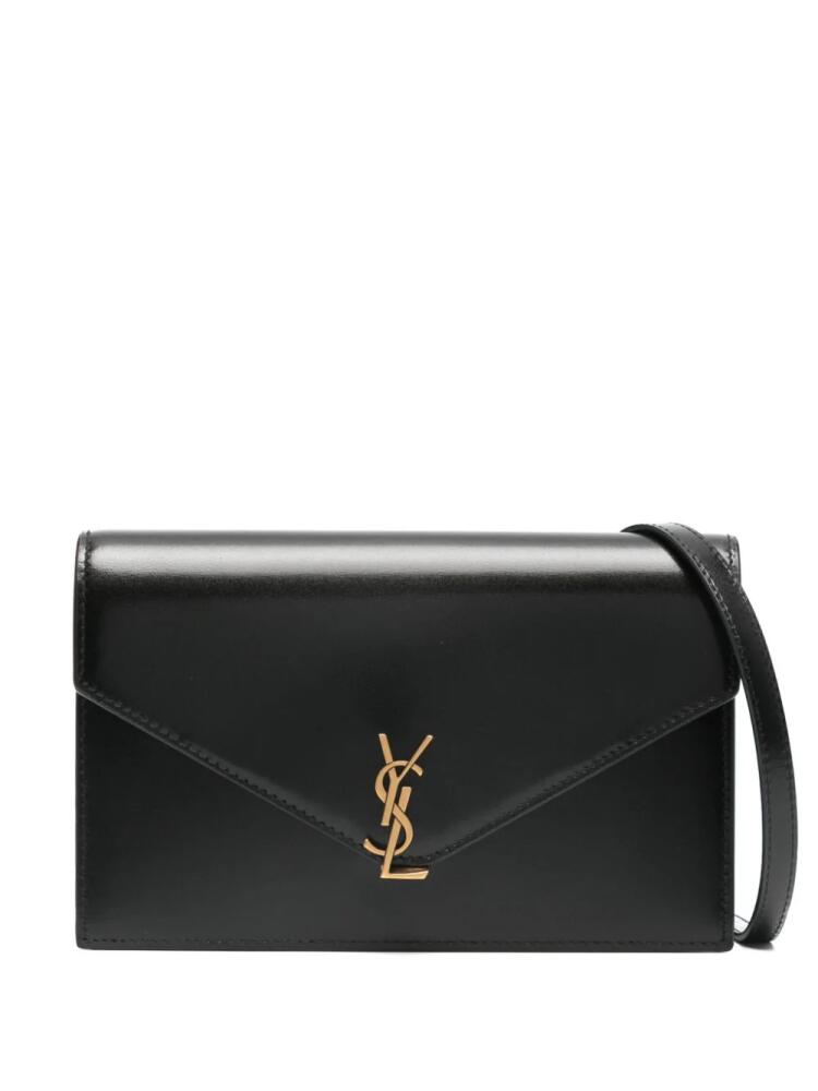 Saint Laurent Cassandre-plaque envelope belt bag - Black Cover