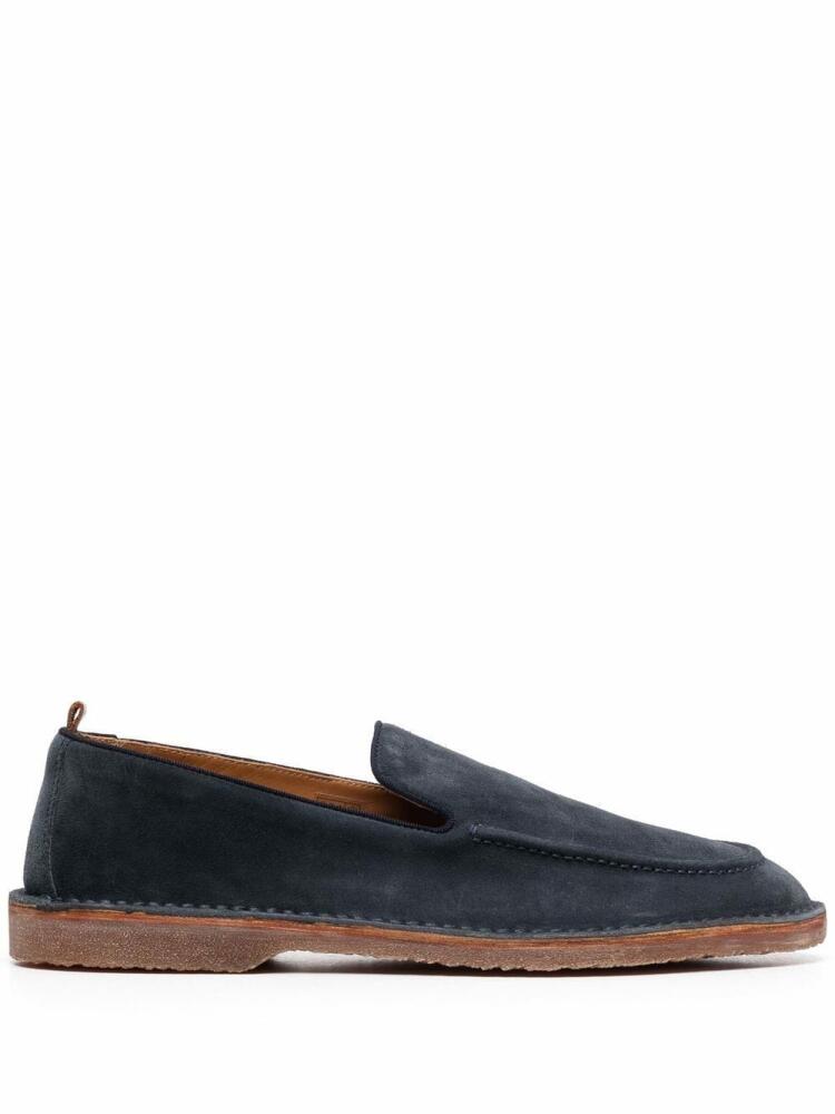 Buttero round-toe suede loafers - Blue Cover