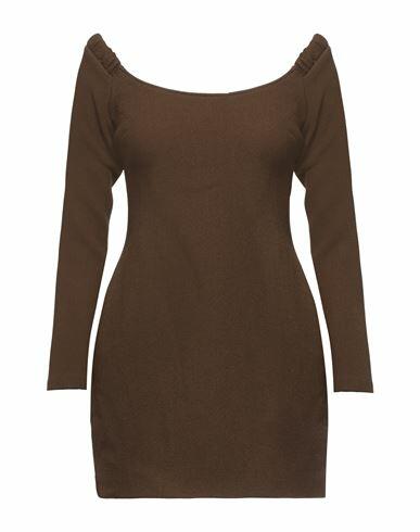 Khaite Woman Mini dress Cocoa Virgin Wool Cover