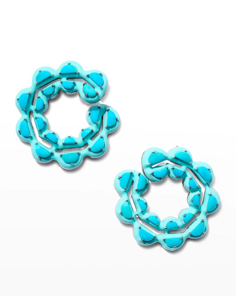 NAKARD Caterpillar Bypass Hoop Earrings in Turquoise Cover