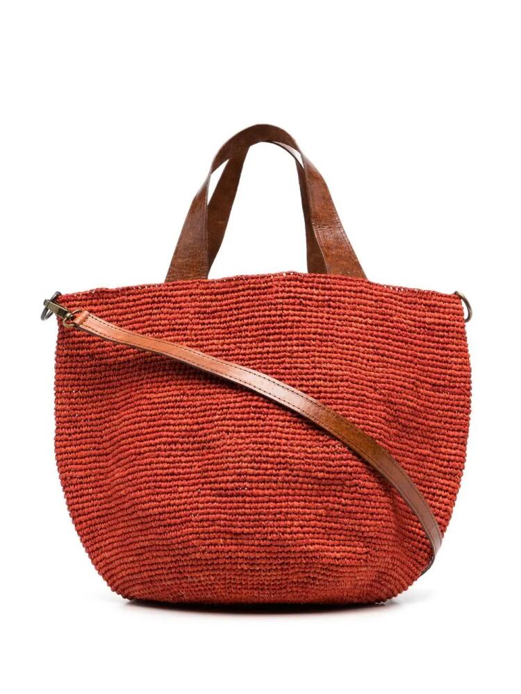 IBELIV woven drawstring tote bag - Orange Cover