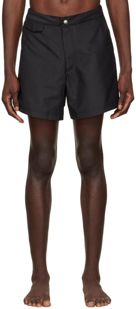 Sunspel Black Recycled Polyester Swim Shorts Cover