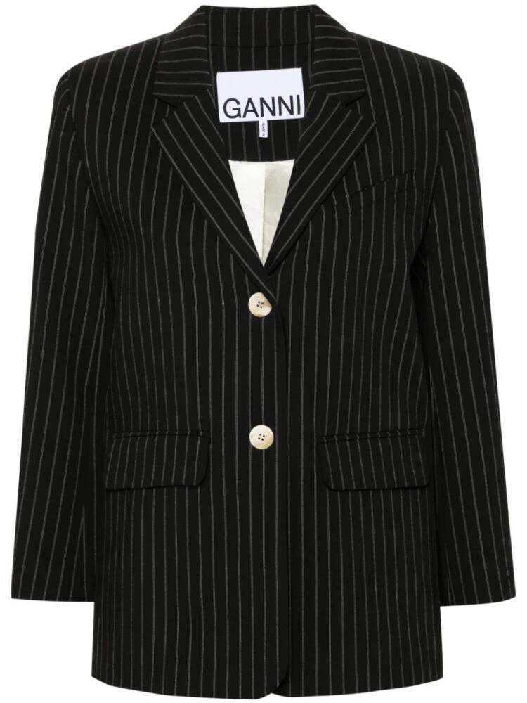 GANNI pinstripe blazer - Black Cover