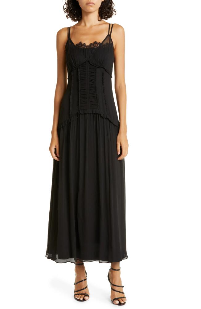 JASON WU Layered Silk Maxi Slipdress in Black Cover