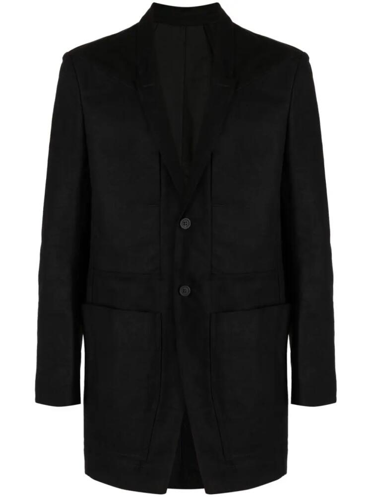 Rick Owens Lido cotton single-breasted coat - Black Cover