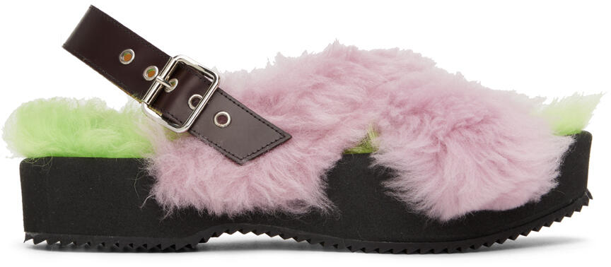 Dries Van Noten Purple Furry Sandals Cover