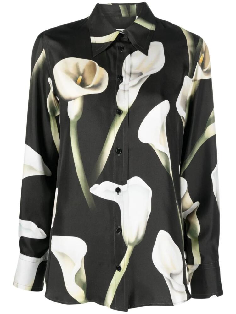 Lanvin Calla Lily-print silk shirt - Green Cover