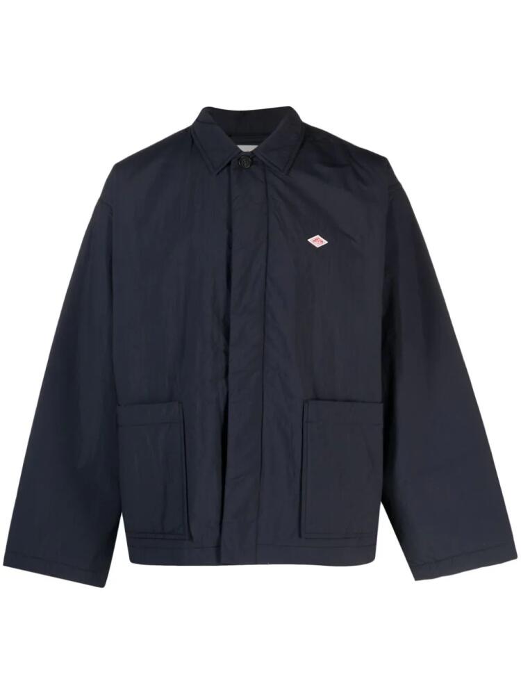 Danton logo-patch padded jacket - Blue Cover