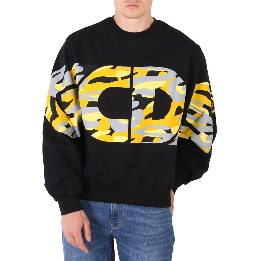 GCDS Mens Camouflage Logo Print Cotton Sweatshirt Cover