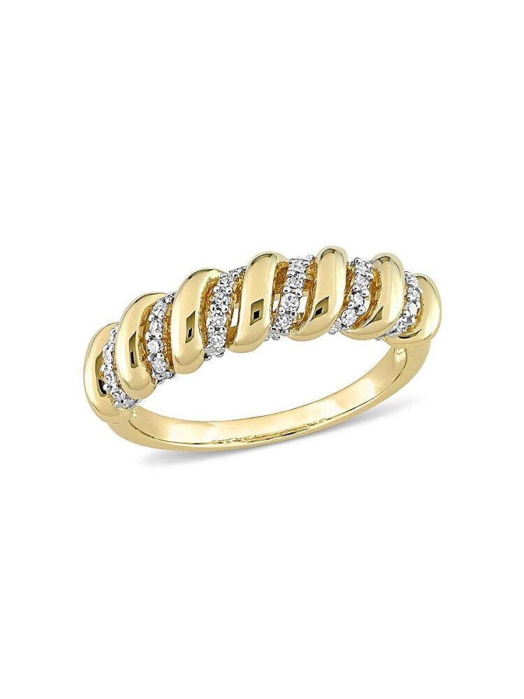 Sonatina Women's 14K Yellow Gold & 0.21 TCW Diamond Twist Ring Cover