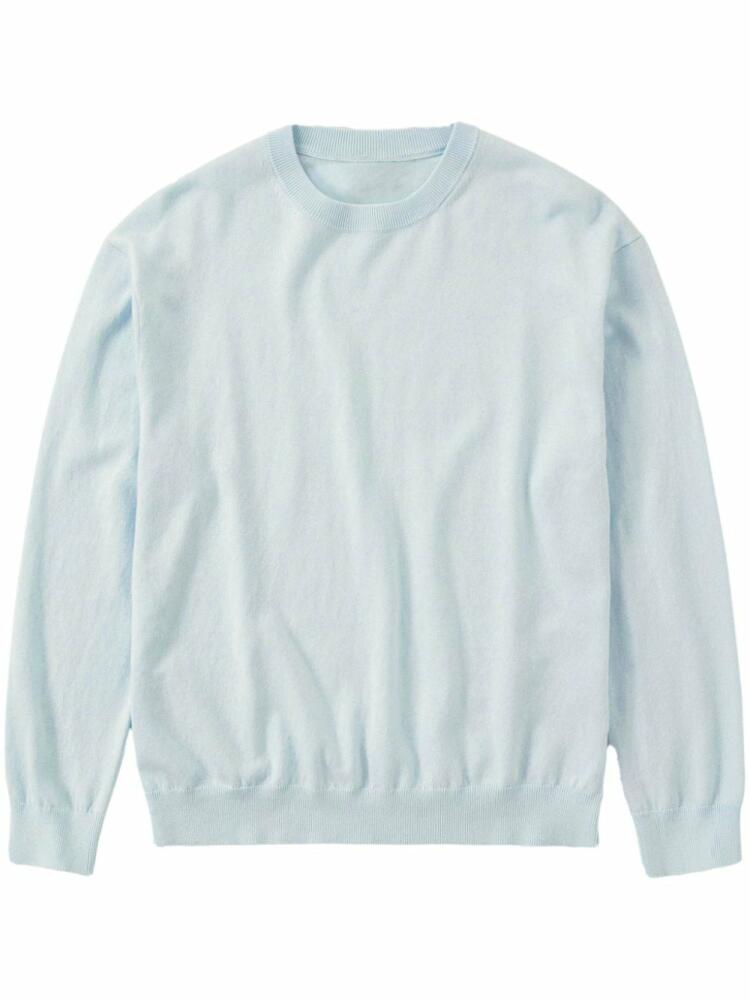 Closed crew-neck cotton jumper - White Cover