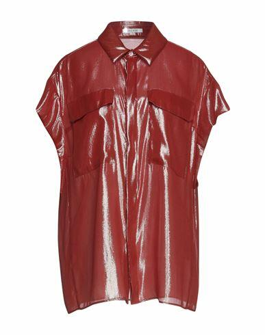 Gauchere. Woman Shirt Rust Silk, Polyester Cover