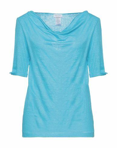 Gran Sasso Woman T-shirt Azure Linen Cover