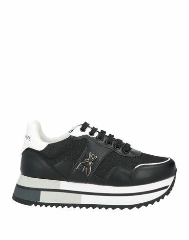 Patrizia Pepe Woman Sneakers Black Calfskin, Textile fibers Cover