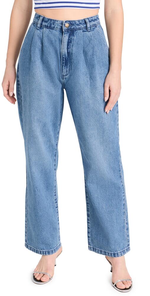 Rolla's Chloe Pleat Jeans Mid Blue Cover