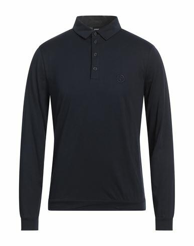 Giorgio Armani Man Polo shirt Midnight blue Cotton Cover