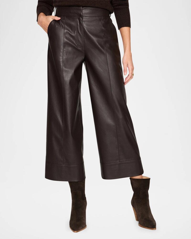 Brochu Walker Odele Cropped Wide-Leg Vegan Leather Pants Cover