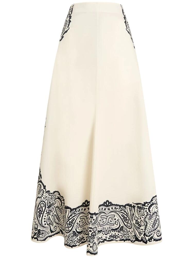 CHLOÉ Printed Cotton Poplin Long Skirt Cover