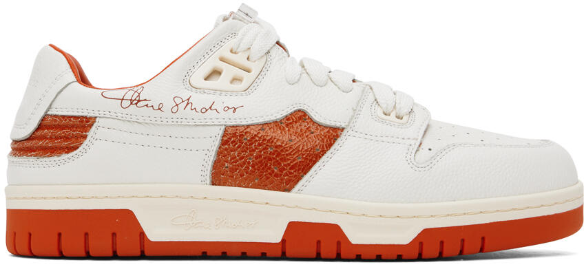 Acne Studios White & Orange Low Top Sneakers Cover