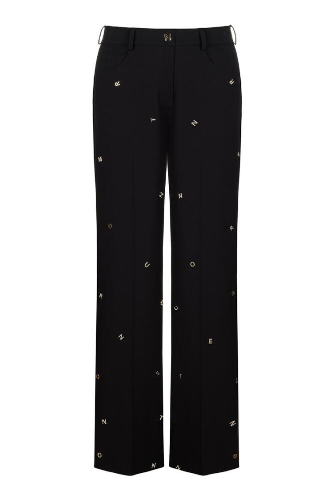 Nocturne Metallic Letter Detailed Pants in Black Cover