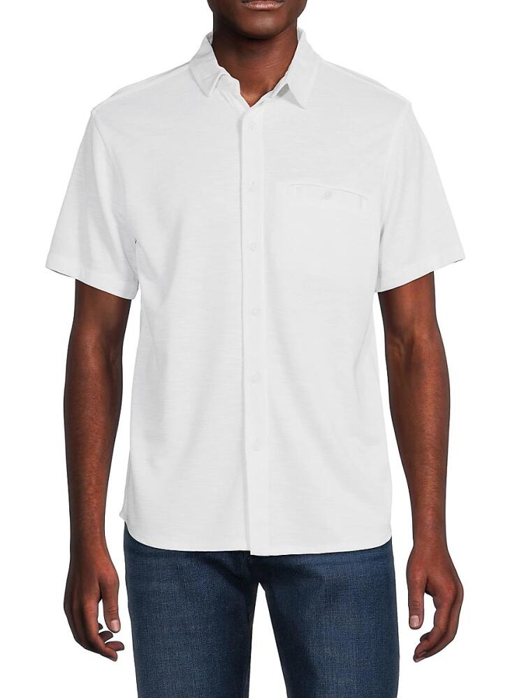 Saks Fifth Avenue Men's Knit Short Sleeve Shirt - White Cover