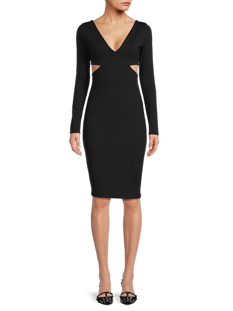 susana monaco Women's Cut Out Sheath Dress - Black Cover