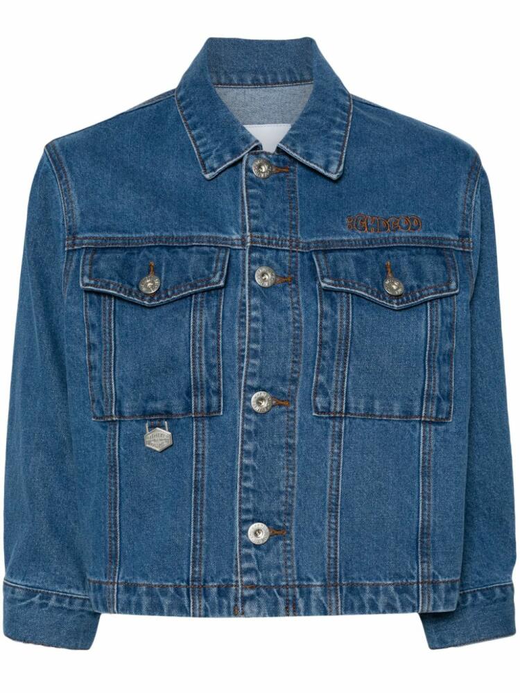 CHOCOOLATE logo-embroidered denim jacket - Blue Cover