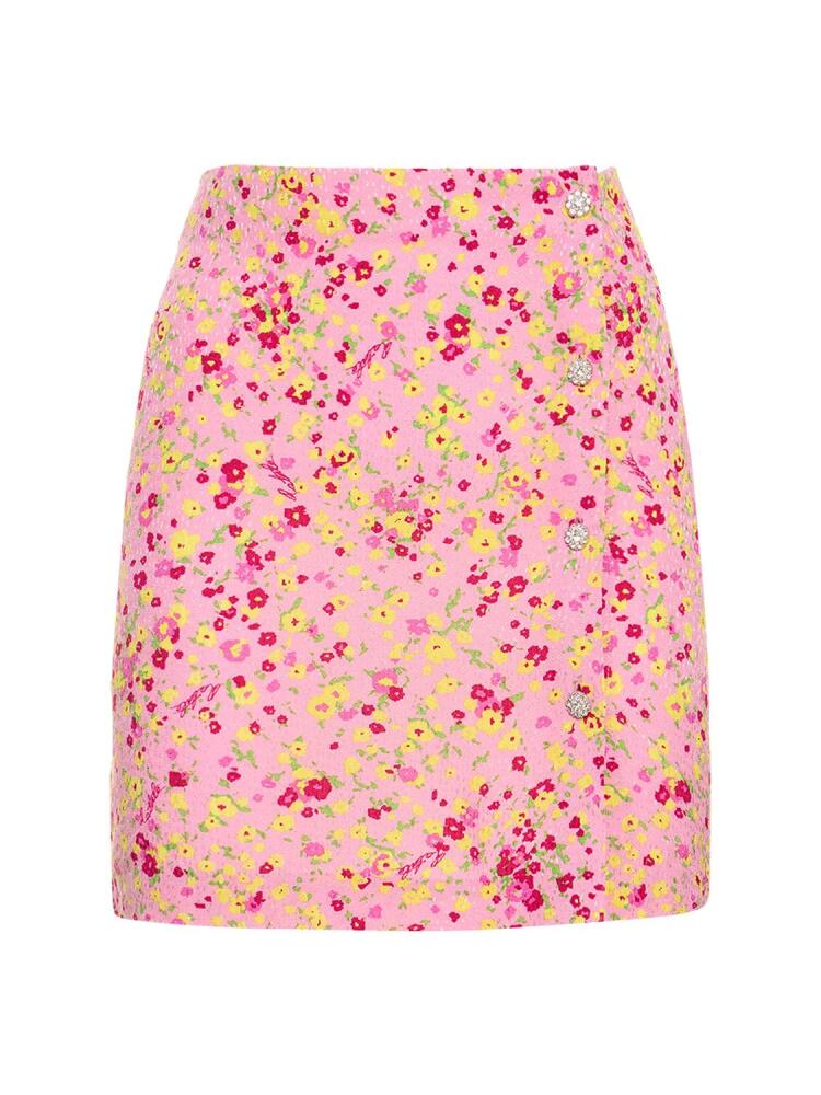 ROTATE Floral Print Jacquard Mini Skirt Cover