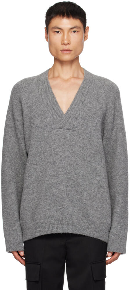 Róhe Gray V-Neck Sweater Cover