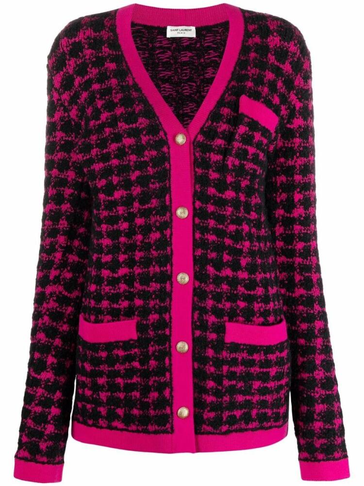 Saint Laurent tweed-knit cardigan - Pink Cover