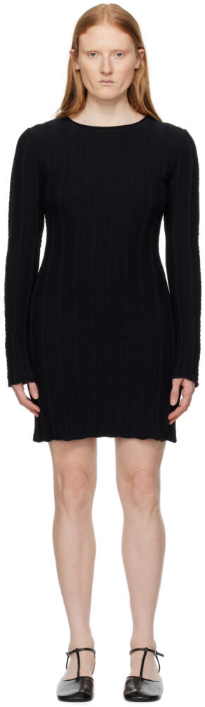 Filippa K Black Rolled Edge Minidress Cover