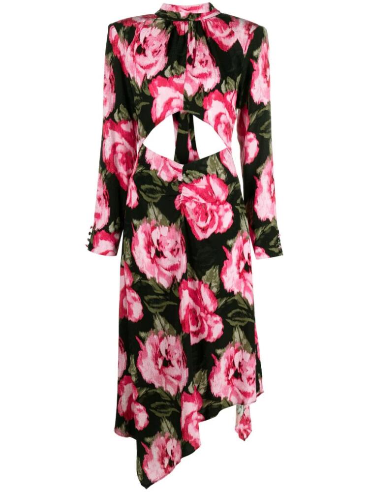 ROTATE BIRGER CHRISTENSEN floral-print cut-out dress - Black Cover