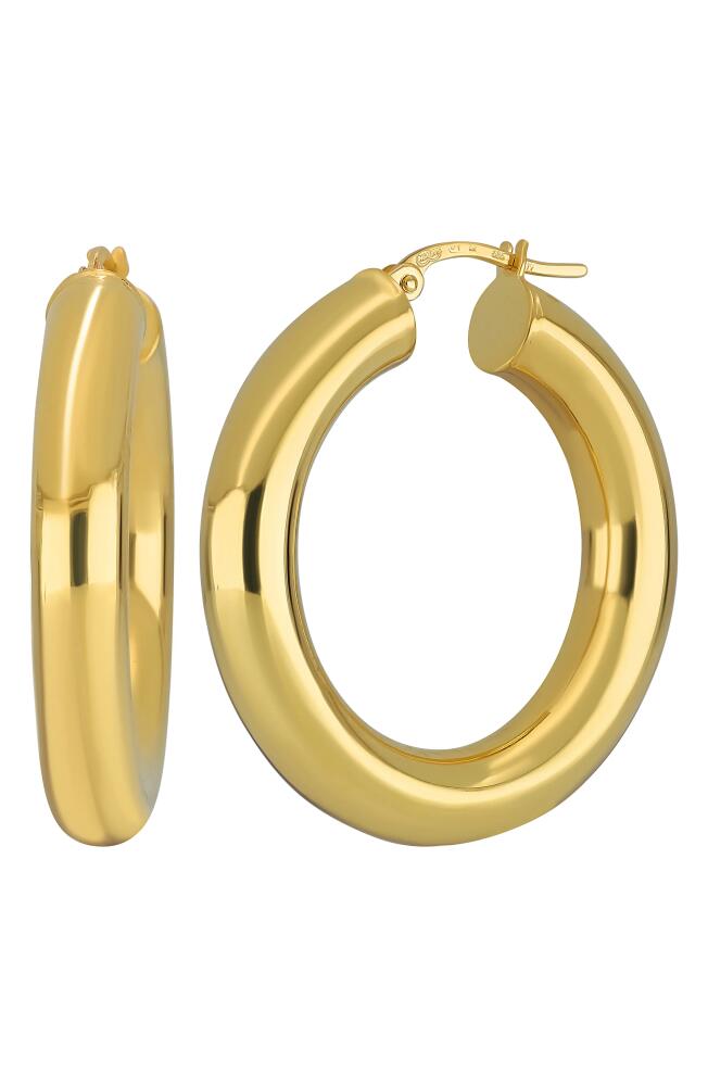 Bony Levy 14K Gold Omega Hoop Earrings in 14K Yellow Gold Cover