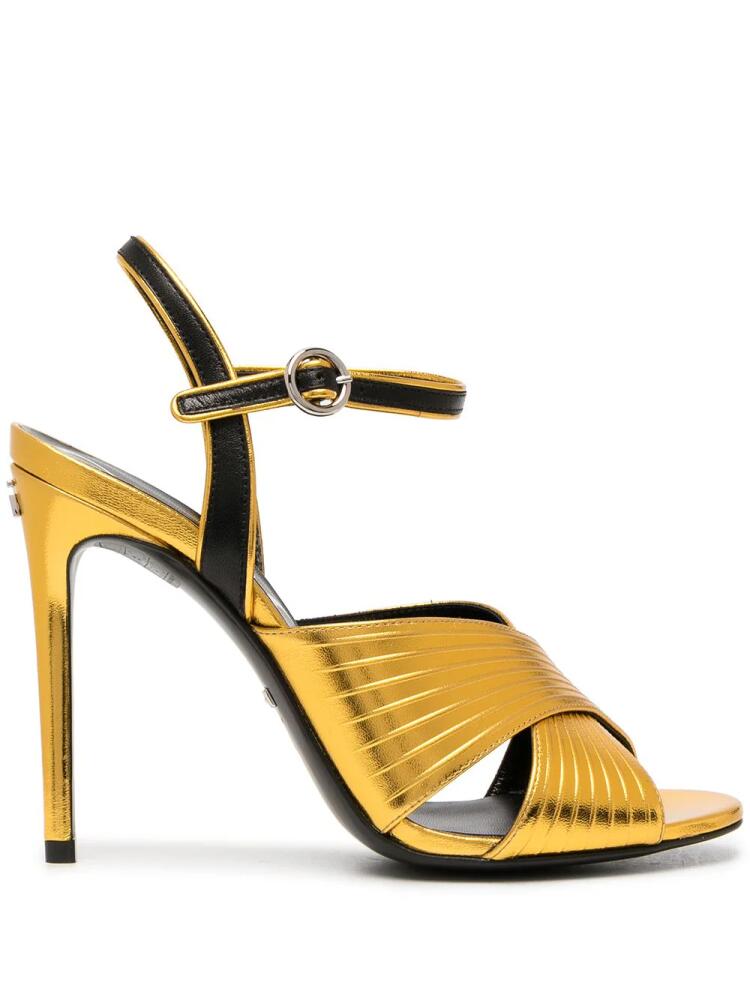 Gucci two-tone metallic leather sandals - Gold Cover