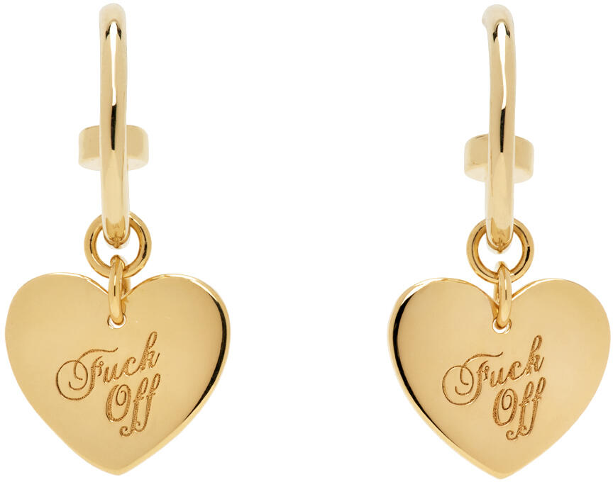 Stolen Girlfriends Club Gold Warm Welcome Heart Sleeper Earrings Cover