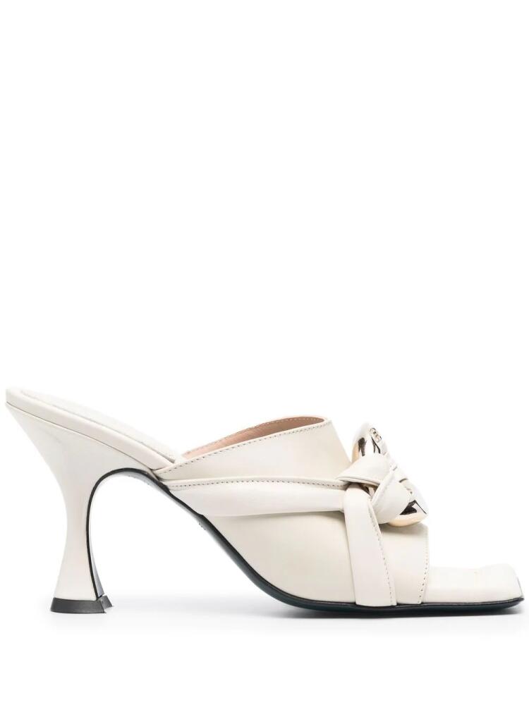 Patrizia Pepe Sabot 100mm square mules - White Cover